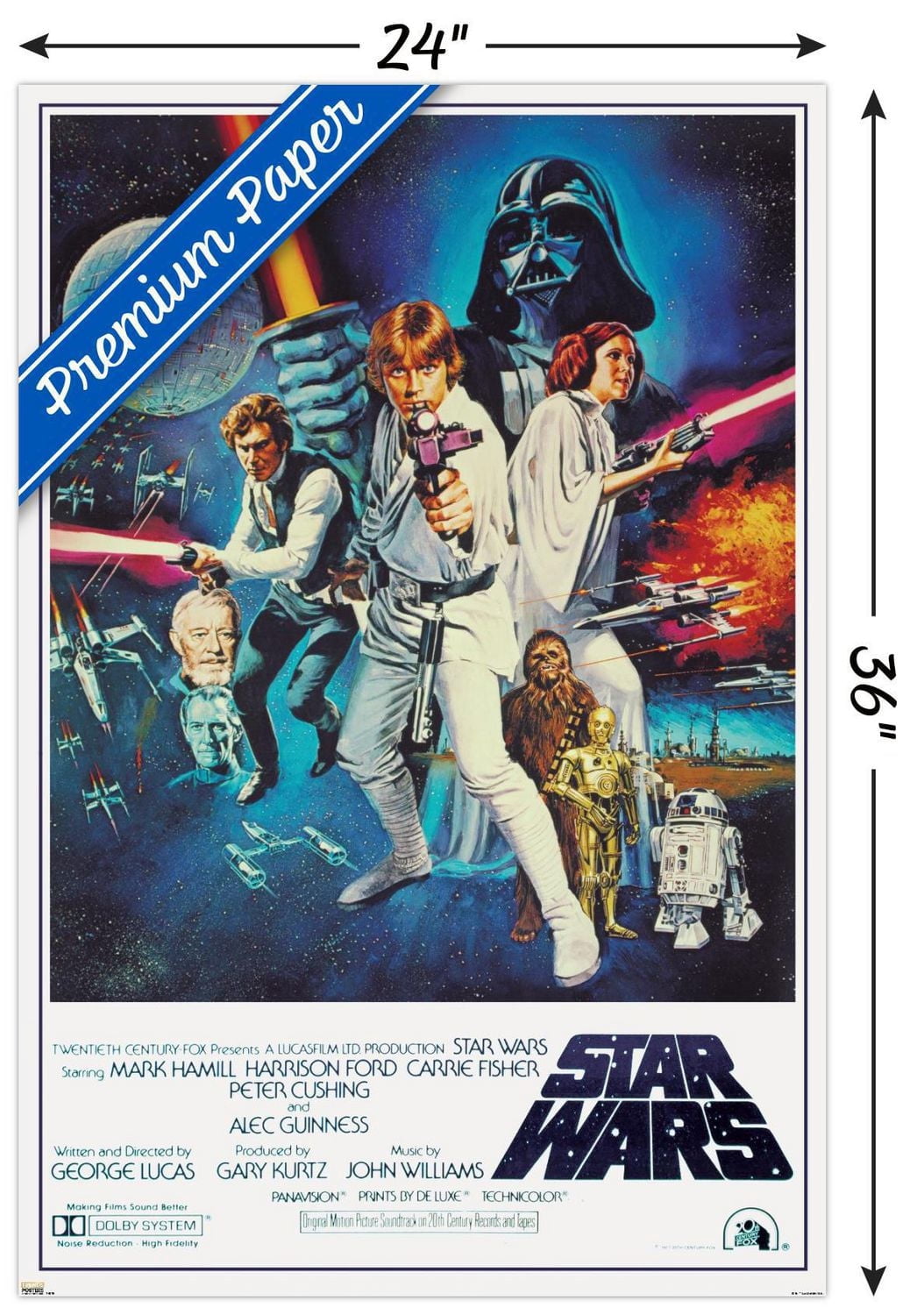 24X36 Star Wars: A New Hope - One Sheet Wall Poster, 24" x 36"
