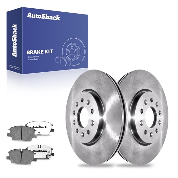 AutoShack 12.64" (321 mm) Front Vented Brake Rotors Ceramic Brake Pads | Replacement for 2021 GMC Terrain | 6-PC Brake Kit