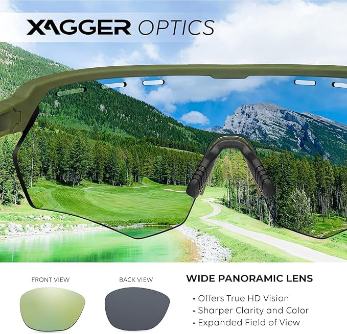 Xagger Sport Shield Sunglasses for Men Women Cycling Running Baseball UV400 Sun Glasses Wrap Around TR90 Frame