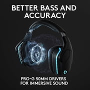 Logitech G935 Wireless Gaming RGB Headset, 7.1 Surround Sound, DTS Headphone:X 2.0, 50 mm PRO-G Drivers, 2.4 GHz Wireless, Flip-to-Mute Mic, PC
