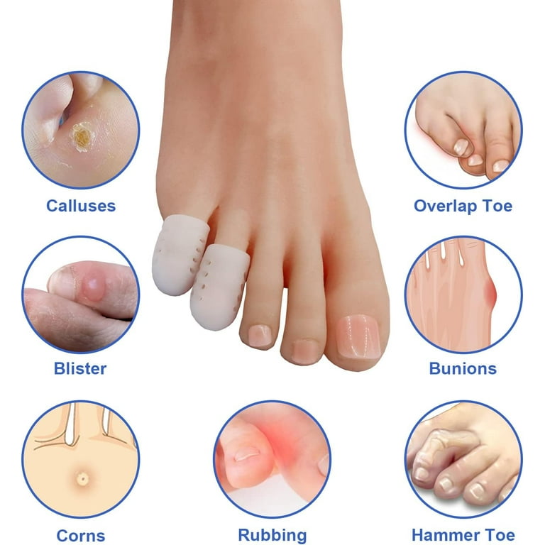Toe Protectors for Men and Women 14 Packs Silicone Small Toe Covers for Kids and Child Gel Pinky Toe Caps Sleeves for Little Toe Corns Blisters
