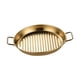 thumbnail image 3 of Bandeja de acero inoxidable para servir redonda decorativa y versátil con doble Oro L, 3 of 9