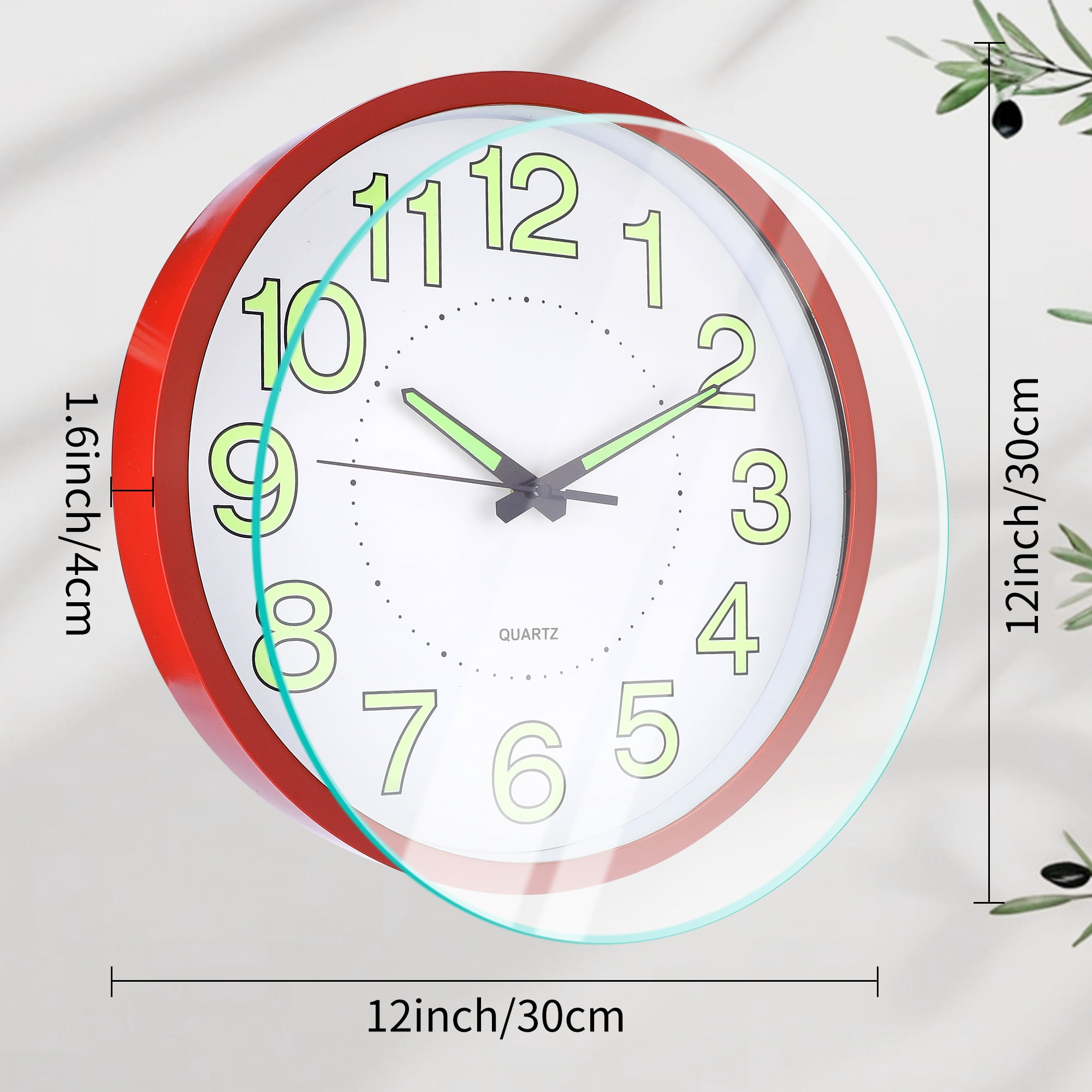 Unique Bargains Silent Non Ticking Battery Operated Wall Clock Black