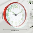 thumbnail image 5 of REGALWOVEN Wall Clock, Silent Non Ticking Battery Operated Modern Glow-In-The-Dark Clocks for Home Red 12 inch, 5 of 6