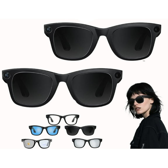 CyanVue AI Smart Glasses, Smart Glasses with Camera and Bluetooth, 800W Camera & 1080P,AI Translator, Voice Assistant UV Protection,Anti-Blue Light Glasses Everyday Wear