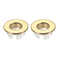 thumbnail image 1 of Unique Bargains Garniture de Lavabo Couverture de Débordement Insert en Cuivre Bouchons Ronds Ton Or, 2 Pcs, 1 of 4