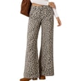 thumbnail image 3 of Floral Print Women Long Jeans Wide Leg Casual Denim Pants, 3 of 5