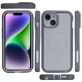 thumbnail image 3 of for iPhone 13 Case, Big Window Logo View Compatible with Magsafe, Plating Ultra Slim Magnetic Hard PC Transparent Drop Protection Phone Case Cover for iPhone 13, Gray, 3 of 3