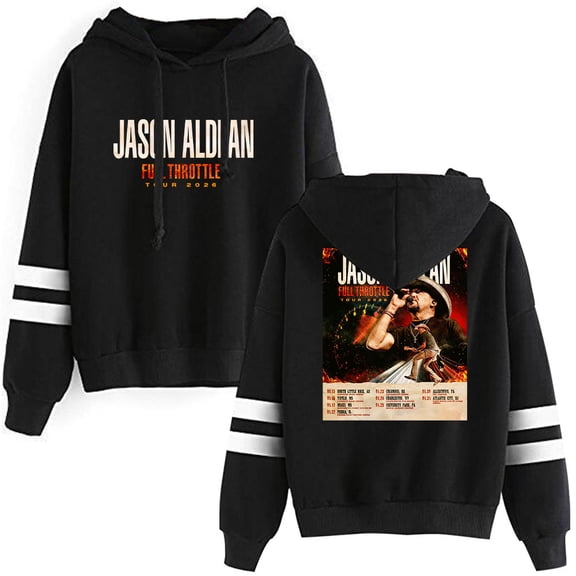 Jason Aldean 2026 Full Throttle Tour Hoodie Pullover Long Sleeve Pocketless Unisex Casual Sweatshirt