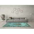 thumbnail image 3 of Ahgly Company Indoor Rectangle Medallion Light Blue Traditional Area Rugs, 3' x 5', 3 of 4