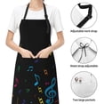 thumbnail image 4 of Kdxio Color Musical Notes Apron with Pockets Adjustable Kitchen Aprons for Men Women Waterproof Aprons for Cooking,Drawing,Crafting, Baking Household Cleaning, 4 of 5