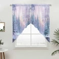 thumbnail image 2 of Swag Valance Curtains for Windows, Winter Forest Light Filtering Kitchen Curtains with Rod Pocket, Natural Forest Lake Snow Scene Colorful Window Treatment Valances for Living Room, 28x36 - 2 PCS, 2 of 9