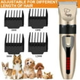 thumbnail image 3 of Dog Clippers, Grooming Low Noise Cordless Grooming Kit Thick Coats Shears Rechargeable Dogs Cats Other Pet kit Gold, 3 of 5