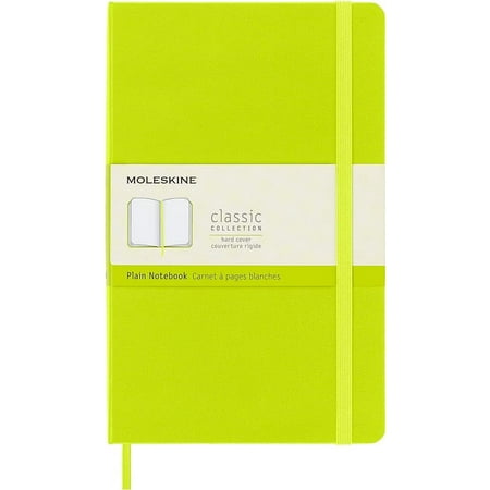 Moleskine Classic Notebook, Hard Cover, Large (5" x 8.25") Plain/Blank, Lemon Green, 240 Pages