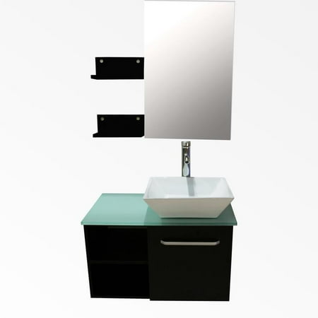 28 Bathroom Vanity Cabinet Square Ceramic Sink Modern Design W