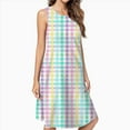 thumbnail image 2 of Rainbow Plaid Dress Loose Women'S Dress Beach Dresses With Pockets Dresses For Womens, 2 of 4
