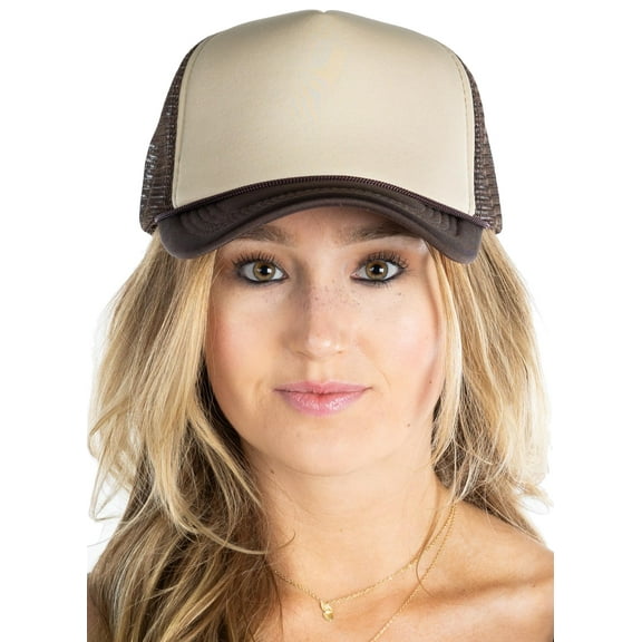Foam Snapback Trucker Hat - Tan/Brown