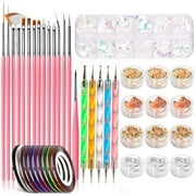 Nail Art Supplies, FITDON Nail Art Kit Pen Designer Stamp Tools for Nails Decorations