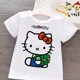 thumbnail image 3 of Camiseta de verano con dibujos animados de Hello Kitty para niñas, ropa deportiva de manga corta, estilo informal, estilo Kawaii, 3 of 5