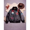 thumbnail image 3 of Chaqueta de cuero para hombre Bomber G1, chaqueta de piel de vacuno y algodón con capa superior de cuello polar, negra como la de Tom, 3 of 5