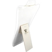 888 Display USA - 2 Tall Curved Necklace Easel Display White Faux Leather 14" Tall