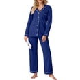 thumbnail image 6 of Cueply Womens Pajama Sets Long Sleeve Knit Button Down Pj Lounge Sets Sleepwear with Drawstring Pockets, 6 of 8