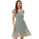 thumbnail image 1 of Vestido midi con Cinturón Allegra K Gris azulado M, 1 of 5