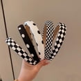 thumbnail image 4 of 5pcs Plaid Headband Padded Headbands for Women Checkered Head Bands Plaid Headband Women Hair Accessories, 4 of 4