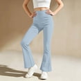 thumbnail image 5 of ZBSOKO Girls Yoga Pants High Waisted Stretch Full Length Flare Leggings Solid Color Pull On Athletic Trousers 3-15Y Workout Fashion Pant, 5 of 6