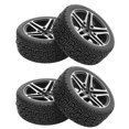 thumbnail image 1 of Pneus RC, Roues RC Haute Adhérence Pneu en Caoutchouc Roue en Aluminium Stable Concavo Texture Convexe Eco Friendly pour 1/10 RC Crawler Noir, Violet, Bleu, Rouge, Or, 1 of 7