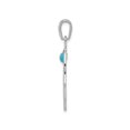 thumbnail image 3 of 14K White Gold Synthetic Turquoise Filigree Hamsa Pendant Necklace with Chain, 3 of 4