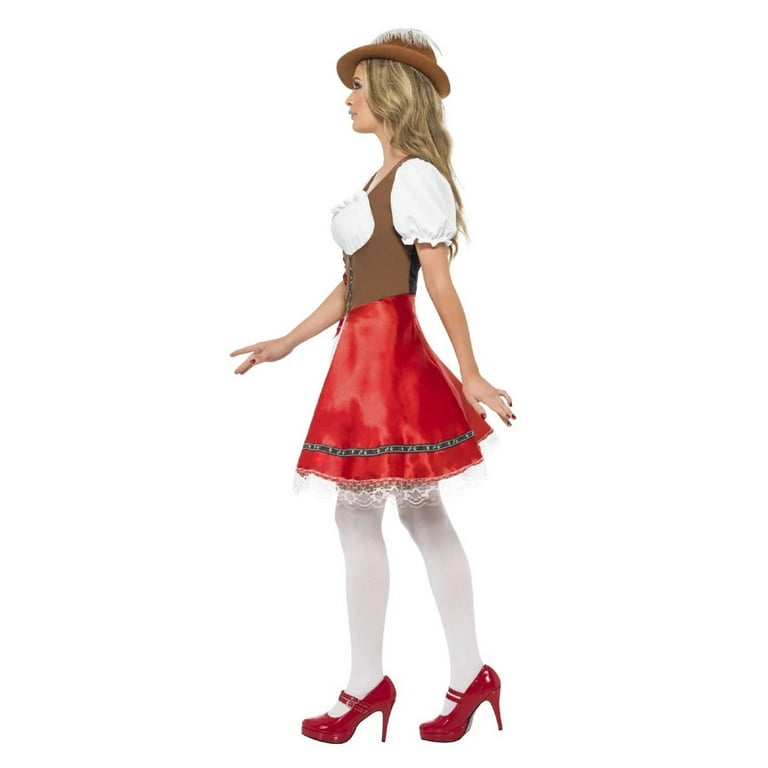 Bavarian Wench Costume Adult Red White