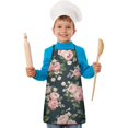 thumbnail image 2 of Pioneer Flower Floral Print Pattern Kids Aprons for Girls and Boys,Adjustable Neck Strap Toddler Aprons for Kids Cooking Baking, 2 of 7