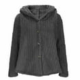 thumbnail image 6 of Lixiuxyad Fuzzy Hooded Jacket Women's Jacket Winter Warm Soft Hooded Coat Long Sleeve Button Front Loose Fit Casual Outerwear For Daily Wear Gray, 6 of 6