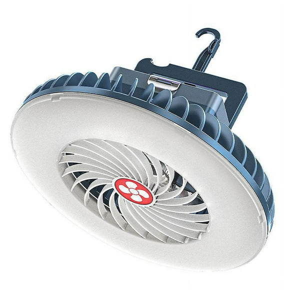 Rechargeable Camping Lantern Fan with Hanging Hook - Ideal for Camping, Hiking, Hurricane, Emergency Situations (USB Included)