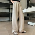 thumbnail image 4 of Otqutp Fleece Lined Sweatpants for Girls Elastic High Waist Wide Leg Baggy Joggers Pants Winter Casual Athletic Pants, 4 of 8