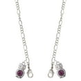 thumbnail image 1 of Silvertone 3-D Purple & AB Crystal Owl Silvertone Face Mask Necklace, 1 of 2