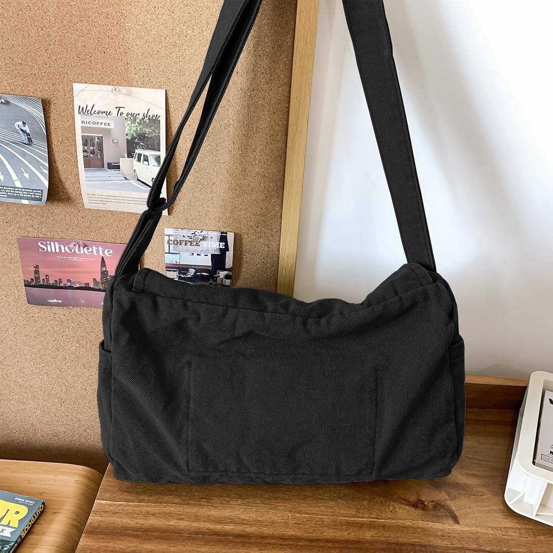 Messenger Bag for Women Men Satchel Bag Canvas Crossbody Shoulder Bag Casual Sling Bag