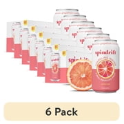 (6 pack) Spindrift Sparkling Water, Grapefruit Flavored, Made with Real Squeezed Fruit, 12 fl oz, 8 Count, No Sugar Added, 17 Calories per Can