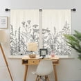 thumbnail image 2 of Small Kitchen Curtains Cafe Curtains Floral Leave Plant Botanical Wildflower Rod Pocket Farmhouse Pattern Herb Living Room Bedroom Window Drape Treatment Fabric 2 Panels 27.5 x 39 Inch, 2 of 6