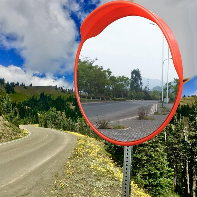 Espejo Espejo de Seguridad Vial para Interiores y Exteriores Espejo de tráfico por Carretera con Soporte de fijación a la Pared Espejo 60cm al aire libre shamjiam Espejo convexo