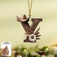 thumbnail image 2 of hulanddfd Christmas 26 Letters Ornaments, 1pc Brown Alphabet with Cowboy Hat Pendant Xmas Haing Decoration for Xmas Tree 3.15"/8cm, 2 of 6