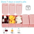 thumbnail image 2 of Organizador de pastillas: pastilleros para viajes, pastillero de 7 días con braille, vitaminas, suplementos de aceite de pescado, organizador de medicamentos, 2 of 5
