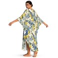 thumbnail image 2 of Xixirimido Bird Lemon Floral Print Women's Kaftan Dresses Plus Size Beach Cover Up V-Neck Batwing Sleeve Swimsuit Coverup Summer Caftan Dress, 2 of 7