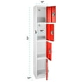 thumbnail image 3 of AdirOffice 72" 4-Compartment Steel Tier Key Lock Storage Locker in Red (4-Pack), 3 of 5