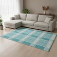 thumbnail image 2 of HomeRoots 678752 8 x 10 ft. Teal, Gray & Ivory Plaid Washable Machine Made Rectangle Area Rug with UV Protection, 2 of 9