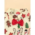 thumbnail image 5 of Qiylii Baby Boys Christmas Bodysuit Snowman/Santa Claus Pattern Short Sleeve Lapel Bow Romper, 5 of 8