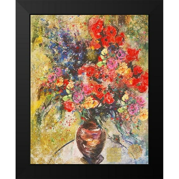 Wiley, Marta 12x14 Black Modern Framed Museum Art Print Titled - Red And Organge Floral