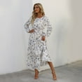 thumbnail image 4 of outfmvch long sleeve dress for women casual floral printed ruffle flowy temperat long dress womens dresses fall dresses, 4 of 9
