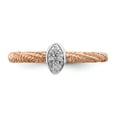thumbnail image 4 of 925 Sterling Silver Diamond Stackable Expressions Rose Gold Plated Ring Size: 7; for Adults and Teens; for Women and Men, 4 of 6